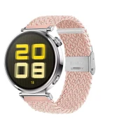 Sneezy Huawei Watch GT5 41mm İle Uyumlu Metal Klips Solo Fiberlink Kumaş Örgü Kordon  Pudra - 1