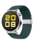 Sneezy Huawei Watch GT5 41mm İle Uyumlu Metal Klips Solo Fiberlink Kumaş Örgü Kordon  Petrol - 1