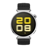 Sneezy Huawei Watch GT5 41mm İle Uyumlu Metal Klips Solo Fiberlink Kumaş Örgü Kordon  Siyah - 3
