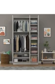 3 Kapaklı Gardrop 120cm  Kül Gri 218 cm thumbnail 4