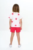Toontoy Kız Çocuk Garni Çiçek Baskılı Şortlu Takım - 9
