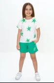 Toontoy Kız Çocuk Garni Çiçek Baskılı Şortlu Takım - 1