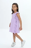 Toontoy Kız Çocuk Fırfır Ve Çıtçıt Detaylı Elbise - 2