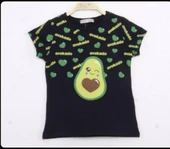 Toontoy Kız Çocuk Avokado Baskılı Tişört - 3
