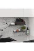 Modern Organizer Düzenleyici Dekoratif 2'li Kitaplık Banyo Mutfak Duvar Rafı  Antrasit thumbnail 2
