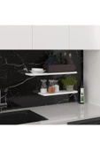 Modern Organizer Düzenleyici Dekoratif 2'li Kitaplık Banyo Mutfak Duvar Rafı  Beyaz thumbnail 2