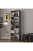 5 Raflı (5 BÖLMELİ) Kitaplık Çalışma Odası Ofis Modern Dekoratif Kitaplık  Antrasit Gri thumbnail 2