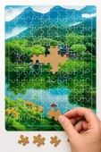 dudugift 140 PARÇA AHŞAP PUZZLE TABLO. 25X35 CM ÖLÇÜLERİNDE. ASKI APARATI İLE. KALİTELİ UV BASKI MODEL-6 thumbnail 1