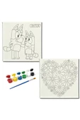dudugift OKUL Etkinliği-2'li Tuval Boyama Seti. 20x20 Cm Uv Baskı 6 Akrilik Boya 1 Fırça-model-262 - 1