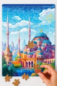 dudugift 140 PARÇA AHŞAP PUZZLE TABLO. 25X35 CM ÖLÇÜLERİNDE. ASKI APARATI İLE. KALİTELİ UV BASKI MODEL-2 thumbnail 1