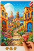 dudugift 140 PARÇA AHŞAP PUZZLE TABLO. 25X35 CM ÖLÇÜLERİNDE. ASKI APARATI İLE. KALİTELİ UV BASKI MODEL-13 - 1