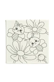 dudugift OKUL Etkinliği -2'li Tuval Boyama Seti. 20x20 Cm Uv Baskı 6 Akrilik Boya 1 Fırça-model-391 - 2