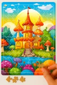 dudugift 140 PARÇA AHŞAP PUZZLE TABLO. 25X35 CM ÖLÇÜLERİNDE. ASKI APARATI İLE. KALİTELİ UV BASKI MODEL-15 - 1