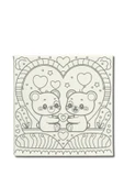 dudugift OKUL Etkinliği -2'li Tuval Boyama Seti. 20x20 Cm Uv Baskı 6 Akrilik Boya 1 Fırça-model-214 - 2