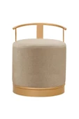 PUFİ PUF GOLD METAL ÇERÇEVELİ KETEN ÇOK AMAÇLI DEKORATİF OTURAK, MAKYAJ OTURAĞI,MONTAJSIZ PUF BENCH - 2