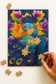 dudugift 140 PARÇA AHŞAP PUZZLE TABLO. 25X35 CM ÖLÇÜLERİNDE. ASKI APARATI İLE. KALİTELİ UV BASKI MODEL-18 thumbnail 1