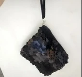 Pullu Clucht Çanta Siyah Renk - 1