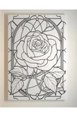 dudugift Elmas Çiçek Boyama Seti. 25x35 cm ebatlarında. UV Baskı 6 ana renk boya ve 2 adet fırça MODEL-19 - 5