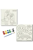 dudugift OKUL Etkinliği-2'li Tuval Boyama Seti. 20x20 Cm Uv Baskı 6 Akrilik Boya 1 Fırça-model-294 - 1