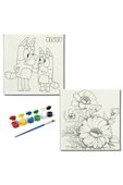 dudugift OKUL Etkinliği-2'li Tuval Boyama Seti. 20x20 Cm Uv Baskı 6 Akrilik Boya 1 Fırça-model-313 - 1