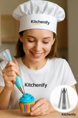 Kitchenify Krema Sıkma Torbası Ucu Paslanmaz Çelik 1M Açık Yıldız Orta Boy, Krema Duyu, Şanti Torbası Ucu, thumbnail 4