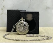 Özel Kutulu Tren Temali Gümüş Köstekli Saat Alk4675 thumbnail 1