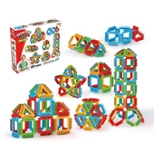 Geometrik Puzzle (64 Parça) - Lego Setleri - Geometrik Oyuncak - Şekilli Lego - Kare Bloklar - 1
