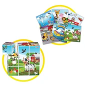 Resimli Küpler Oyunu - Görsel Lego - Bebek Oyuncağı - Resim Tamamla - 3