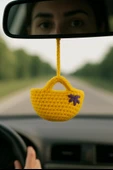 Amigurumi Araba Dikiz Aynası Süsü, Anahtarlık, Çanta Askısı %100 El Örgüsü - 1