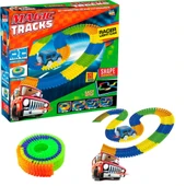 Magic Trucks 168 Parça Raylı Pist - Raylı Araç Oyuncak - Tren Oyuncak - Renkli Araç Yolu - Pist Set thumbnail 1