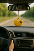 Amigurumi Araba Dikiz Aynası Süsü, Anahtarlık, Çanta Askısı %100 El Örgüsü - 2