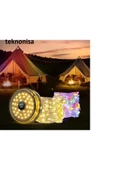 teknonisa Şarjlı 10 Metre Ledli Şarj Göstergeli 7 Işık 8 Modlu Hareketli Ve Flaşör Modlu MAKARALI thumbnail 2