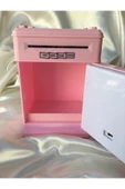 MasterHome Şifreli Otomatik Kağıt Para Alan Atm Kasa Kumbara Pembe thumbnail 3