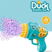 Pilli Ördek Köpük Tabancası - Baloncuk Tabancası - Köpüklü Silah - Baloncuk Oyunu - Mavi - 1