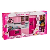 My Happy Kitchen Bebekli Dörtlü Mutfak Seti - Modern Mutfak Seti - Işıklı Sesli Mutfak Oyuncak - Fırın, Buzdolabı, Lavab - 1
