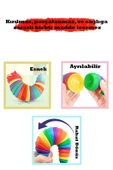Söktak Eğlenceli Tırtıl Oyuncak - Stres ve Anksiyete Giderici Montessori Tırtıl Oyuncağı - Renkli Tırtıl - 7