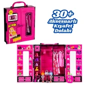 Beauty Aksesuarlı Gardırop - Barbie Dolap - Barbie Giysi Dolabı - Barbie Gardırop - Gardrop - 1