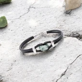 Yeşil Jasper Doğal Taşlı Deri Ve Çelik Bileklik 31832B14D4 thumbnail 3