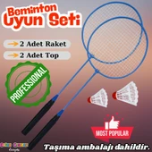 Lüx Badminton Raketi Seti - 2'li Badminton Seti - Badminton Raket Seti - 2 Adet Badminton Raketi - Çocuk İçin Raket - 1