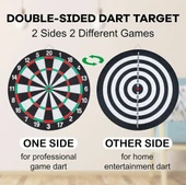 12 inc. İğneli Dart Tahtası Seti (29 cm.) - Oyuncak Dart Seti - İğneli Dart Oyuncak - Dart Oyunu Seti - 2