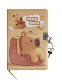Capybara Hatıra Defteri (Günlük) Kilitli Defter 80 yaprak - Miskin thumbnail 4