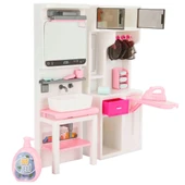 Lavabo ve Ütü Masası Banyo Seti - Modern Banyo Seti - Minyatür Ev Oyuncak Seti - Banyo Oyuncak Seti - Lavabo, Ütü Masası - 5