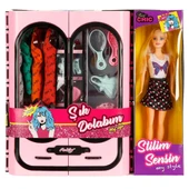Cindy Doll Bebekli Aksesuarlı Gardırop Açık Pembe - Barbie Dolap - Barbie Giysi Dolabı - Barbie Gardırop - Gardrop - 4