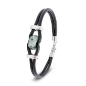 Yeşil Jasper Doğal Taşlı Deri Ve Çelik Bileklik 31832B14D4 thumbnail 1
