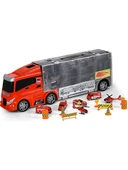 Rampalı İtfaiye Tır Seti - İtfaiye Taşıyıcı Tır - Kaydıraklı Kamyon - Araç Yol Seti - Tır Yol Seti - Oyuncak Araç Seti thumbnail 2