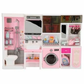 Ütü, Ayna, Tuvalet ve Çamaşır Makinesi Banyo Seti - Modern Banyo Seti - Banyo Oyuncak Seti - Ütü, Klozet, Tuvalet, Aynal - 6