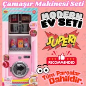 Çamaşır Makineli Banyo Seti - Modern Banyo Seti - Minyatür Ev Oyuncak Seti - Banyo Oyuncak Seti - Çamaşır Makinesi Oyunc - 1