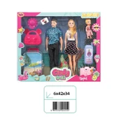 Cindy Doll Aile Tatil Seti - Aksesuarlı Bebek Seti - Oyuncak Tatil Seti - Gelin Damat Oyuncak Aile Oyuncak - 2