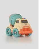 Lüx Bej Sesli Ve Işıklı Minik Mikser - Plastik Mikser - Kırılmaz Oyuncak - Kırılmaz Çimento Mikser - Çimento Arabası thumbnail 5