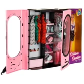 Cindy Doll Bebekli Aksesuarlı Gardırop Açık Pembe - Barbie Dolap - Barbie Giysi Dolabı - Barbie Gardırop - Gardrop - 2